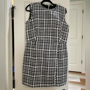 NWT Ann Taylor Sleeveless Tweed Dress | Size: 14P | Color: Black, White
